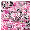 53 Pegatinas Originales de Fútbol Rosa Deportes de Fútbol Transfronterizos Decorativas Impermeables Pegatinas para Botella de Agua Maleta
