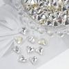 Rhinestones para Uñas K9 Rhinestones Multifacéticos Corazón de Melocotón Inclinado Rhinestones de Punta Inferior Decoración de Corazón Accesorios para Uñas Rhinestones de Cristal Aurora