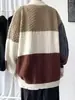 Suéter para Hombre 2025 Otoño Ropa para Hombre Tejido Suéter Jersey Juventud Popular Cuello Medio Alto Manga Larga Juventud Negro