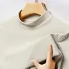 Moletom Masculino de Manga Longa, Camada Base Térmica, Novo Estilo Outono e Inverno, Cor Sólida, Versátil, Quente, Gola Meia-Alta, Dropshipping Transfronteiriço Masculino