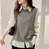 Suéter casual y a la moda, moderno y elegante, con efecto adelgazante y rejuvenecedor, top de punto versátil para mujer, colección otoño/invierno 2026