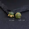 Anillo de Jade Hetian Cara Plata de Ley S925 Joyería DIY Pulsera Tejida Collar Pixiu Loto de Doble Cabeza Cuentas Espaciadoras Diseño Estilo Chino