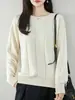 Nuevo Suéter de Punto Grueso de Algodón Puro Siete Puntos Cuello Redondo Manga Larga Cuadros Holgado Pulóver Camisa Base Otoño/Invierno 2026