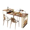 Mesa de comedor con isla estilo crema mesa de comedor con isla integrada retráctil plegable sala de estar hogar apartamento pequeño comedor bar