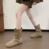 Botas Retro Versátiles de Plataforma Gruesa que Aumentan la Altura para Mujer 2025 Nuevo Otoño e Invierno con Faldas Look Adelgazante Dos Formas de Usar Botines Birkenstock