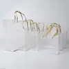 Bolsa Tote de Plástico PP Fosco Transparente, Bolsa para Embalagem de Joias e Presentes de PVC, Bolsa Combinando com a Marca
