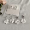 Pendientes de flor de aguja de plata 925, nuevos y modernos pendientes largos y elegantes de Corea del Sur, pendientes femeninos de clip para la oreja que combinan con todo para celebridades de Internet.