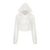 Sudadera Blanca con Capucha Chaqueta Traje de Pantalón Recto Conjunto de Dos Piezas Deportivo Casual para Primavera y Otoño para Mujer
