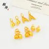 Ansioso pelo colar com pingente de ouro de areia de cor sólida boutique diy não desbota de longo prazo, botão de lótus, botão de lótus, espiga de trigo, acessórios de ouro de areia para mulheres