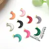 Acero Inoxidable Goteo de Aceite Luna Electrochapado al Vacío Color Dorado Esmalte Conservador de Color Accesorios de Joyería Colgante para Pulsera 6X9Mm