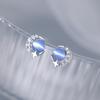 Pendientes de estrella luna Planeta Azul para mujer, pendientes dulces para niña, versátiles, simples, elegantes, con temperamento, pendientes de estrella luna