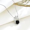 Collar de plata de ley S925 de alta calidad con cuentas de plata y hueso de serpiente de ónix negro, elegante joyería de nicho, cadena de clavícula con gemas a juego para mujer
