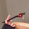 Pasador de Madera Nuevo Estilo Chino Pasador de Pelo Estilo Antiguo Pasador de Pelo para Mujer Alta Calidad Sentido de Suzuki Orquídea Estilo Nacional Combinación Falda de Cara de Caballo Pelo Pasador de Pelo