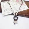 Colar de contas de cerâmica colorida Moda Retro Novo Estilo Chinês Personalidade Colar Longo Camada Dupla Colar Colar Avançado Atacado
