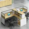 Escritório direto da fábrica mesa staff mesa e cadeira combinação porta-cartão simples moderno seis lugares mesa staff escritório financeiro