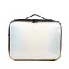 Bolsa de Maquiagem Profissional Qihui com Espelho Iluminado Estojo de Maquiagem Conjunto de Três Peças Bolsa de Mão Profissional para Maquiagem Kit de Arte para Cílios e Unhas