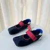 Versión en Stock~Zapatos Mary Jane Redondos Retro de Punta Oculta con Tacón Oculto y Velcro para Mujer, Zapatos Casuales Estilo Coreano, Planos Versátiles