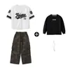 Ropa Trendy de Hip Hop Street Dance para Niños y Niñas Ropa de Marca Holgada Trendy Hip-Hop Camisas de Béisbol Ropa de Rendimiento Ropa de Rendimiento para Niños