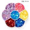 Joyas de uñas navideñas transfronterizas con lentejuelas, muñeco de nieve, árbol, copo de nieve, maquillaje de perlas, pegamento para esmalte de uñas con joyería artesanal