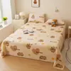 Lençol para Todas as Estações, Peça Única, Algodão Puro Lavado, Capa de Edredom, Fronha, Conjunto de Roupa de Cama para Dormitório de Estudante, Conjunto de Três Peças, Solteiro, Infantil, Masculino, Casal