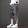 Calça Casual Simples Masculina Tendência Calça Cropped Verão 2025 Nova Calça Shorts Masculina Solta Fina Calça 7/8