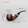 Pipa de madera de ébano tallada a mano, fabricante de pipas de tabaco, venta al por mayor, pipa de cobre de tres usos, pipa de madera maciza, madera