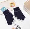Luvas quentes de inverno femininas direto da fábrica, espessadas, para atividades ao ar livre, com dedos expostos, para estudantes, com tela sensível ao toque, à prova de frio, luvas de tricô de lã
