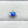 Brincos Hexagrama Aobao Nebulosa Liga de Titânio ASTMF-136 Titânio G23 Novo Brinco para Lábio OPAL Head de Joia