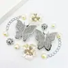 Nuevos Zapatos Croc Hebilla de Zapato Diamante Mariposa Accesorios Estilo Coreano Joyería DIY Accesorios para Zapatos Pantuflas de Verano Hebilla de Zapato