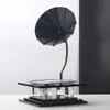 Fonoógrafo Retro de Lujo Ligero Moderno Disco de Vinilo Cristal Adornos Creativos Modelo de Escritorio Joyería para Estudio