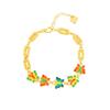 Nueva pulsera de oro antiguo de estilo chino, estilo cortesano, esmalte de mariposa, joyería ruyi, joyería femenina de aleación de cobre