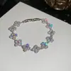 Pulsera de Cierre de Flor con Circonita, Chapada en Oro Real de 18 Quilates, Pulsera Retro de Moda y Exquisita, Joyería de Lujo Ligero y de Gama Alta para Mujeres