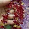 Contas de Cristal Torcido em Forma de Folha, Contas de Vidro em Forma de Folha de Oliveira com Furos Horizontais, Para Pulseiras, Colares, Brincos, Acessórios de Cabelo e Acessórios de Roupa DIY