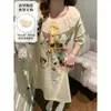 Pijama de Verano Suelto de Manga Corta para Mujer con Almohadillas Integradas en el Pecho, Lindo Moño de Dibujos Animados, Talla Grande Ropa de Casa que Se Puede Usar Afuera