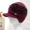 Chapéu de inverno para mulheres de meia-idade e idosas, chapéu de tricô para uso externo, forrado com fleece para calor extra, grosso e aconchegante, adequado para mulheres mais velhas, gorro estilo bico de pato