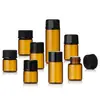 Frasco Pequeno de Óleo Essencial de 1ml 2ml 3ml 5ml Frasco de Óleo Essencial Marrom Cosméticos Amostra de Perfume Produto de Teste