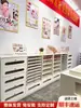 Armário de Armazenamento para Esmaltes e Géis, Armário de Exibição de Produtos para Salão de Cílios e Unhas com Bancada Integrada Estilo Gaveta