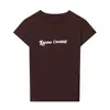 2026 Verão Novo Estilo Simples Slim-Fit Manga Curta Estampado com Letras Gola Redonda Camiseta Top Casual 2 Cores Estilo Europeu e Americano
