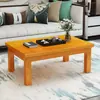 Mesa de Centro Moderna Simple Hogar Sala de Estar Apartamento Pequeño Madera Maciza Mesa de Té Simple Doble Capa Rectangular China Oficina Estilo Nuevo