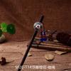 Horquilla de madera de ébano de imitación con borlas, horquilla con forma de paso, tocado antiguo para niños, accesorios para el cabello, horquilla para el cabello de ropa antigua, accesorios para el cabello