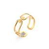 Venta Caliente Transfronteriza Europea y Americana Joyería de Anillo Abierto con Cadena Regular Multicapa Anillo de Cadena de una Sola Fila Simple de Acero Inoxidable