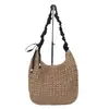 Bolso tejido nuevo con lazo calado, bolso de mano dulce y de gran capacidad para mujer, adecuado para la playa, se puede llevar cruzado o como bolso de hombro