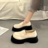 Populares Zapatos de Cuero Pequeños de Suela Gruesa Estilo Británico para Mujer Verano jk Zapatos Mary Jane 2022 Nuevos Mocasines Negros Franceses