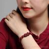 Pulsera Pixiu de Arena Púrpura Cruda de Alto Contenido Natural con Pan de Oro, Pulsera Pixiu de Tres Taeles de Cinabrio Rojo, Cinabrio al por Mayor
