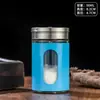 Suministros de Cocina Transfronterizos Botella de Condimento de Acero Inoxidable Frasco de Condimento con Revestimiento de Vidrio Giratorio Botella de Vidrio Portátil para Espolvorear Barbacoa