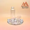 Botella PET plana redonda de 120ML, botella dispensadora transparente, botella para tónico e hidrosol, botella cosmética vacía, portátil para viajes