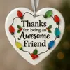 Decoración de Amistad con Forma de Corazón para Nuevo Producto Transfronterizo Colgante Acrílico Plano 2D Regalo de Navidad Colgante para Árbol de Navidad
