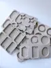 Moldes de Silicone para Folhas de Cera de Aromaterapia DIY, Vários Estilos de Combinação, Moldes de Etiqueta Suspensa de Gesso Perfumado de Furo Único e Múltiplas Formas