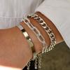 Europa y Estados Unidos pulsera de cadena simple nueva transfronteriza moda pulsera combinada joyería hueca combinación viento apilado venta al por mayor