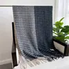 Cachecol Xale Quente de Lã Cashmere Xadrez Estilo Coreano 2024 Unissex Moda Outono e Inverno Cachecol com Franjas Versátil